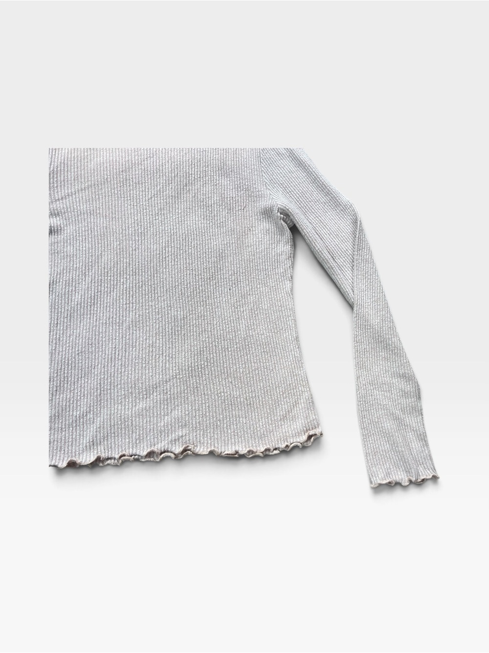 Gilli Cream Ruffle-Edge Ribbed Crewneck Sweater - Picture 5 of 5